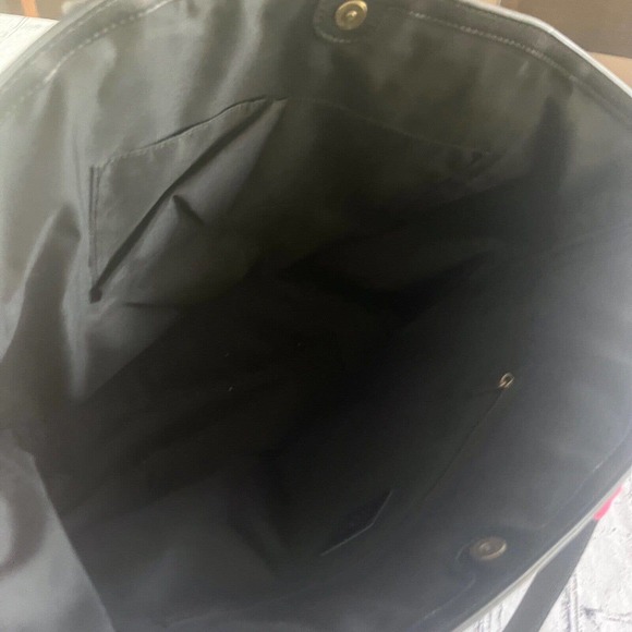 Fossil Large Multicolor Striped Tote Back Durable Pockets Logo Coated Canvas - Picture 3 of 5